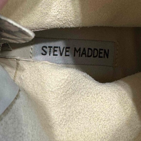 Steve Madden Women's Leather Ankle Bootie Snakeskin Print Pointy Toe Cafe 6M - Picture 12 of 14